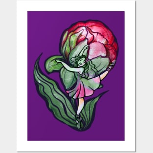 Vibrant Peony Dancer Posters and Art
